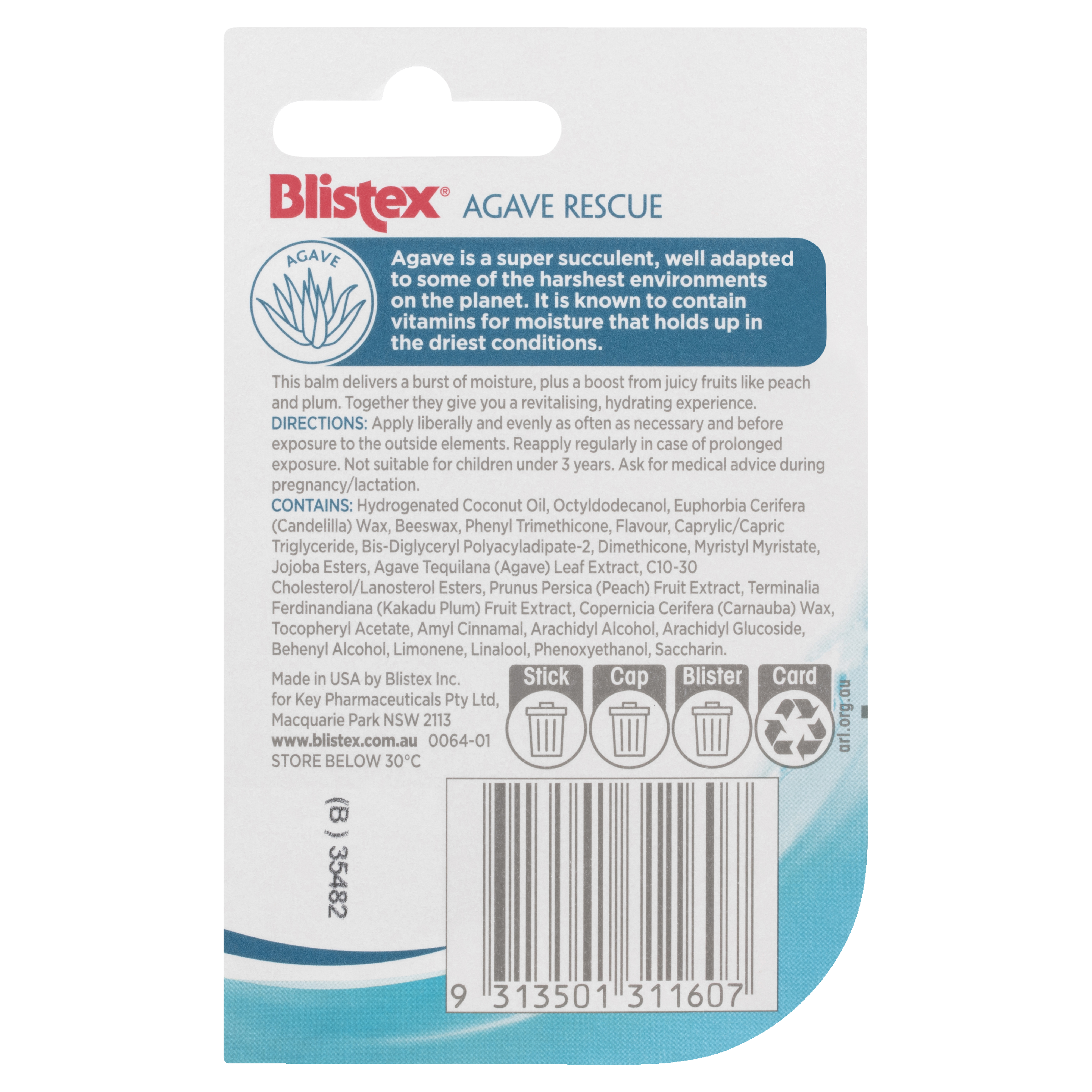 BLISTEX LIP BALM STICK AGAVE RESCUE 3.7G - Image 2
