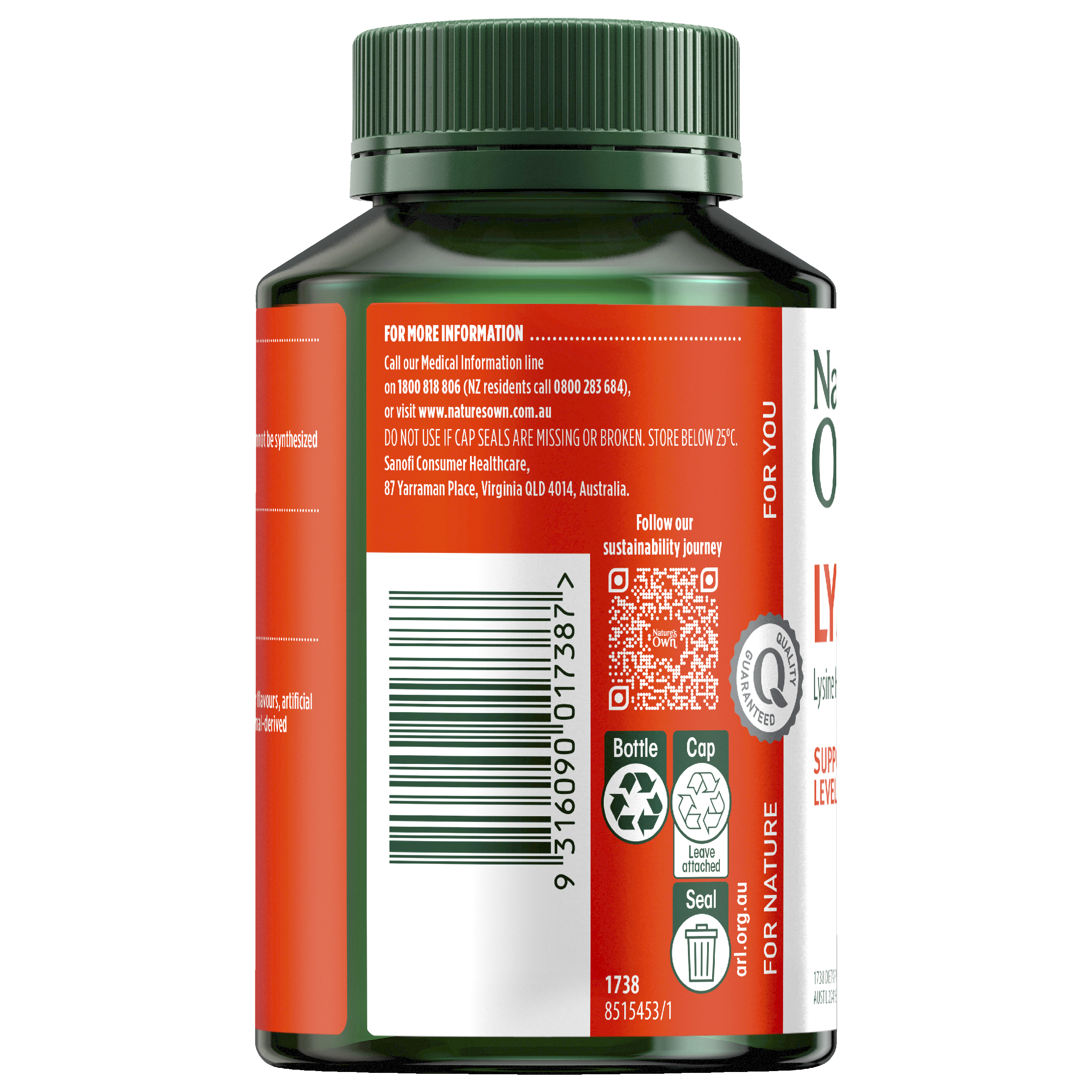 NATURES OWN LYSINE 1000MG 100 TABLETS - Image 4