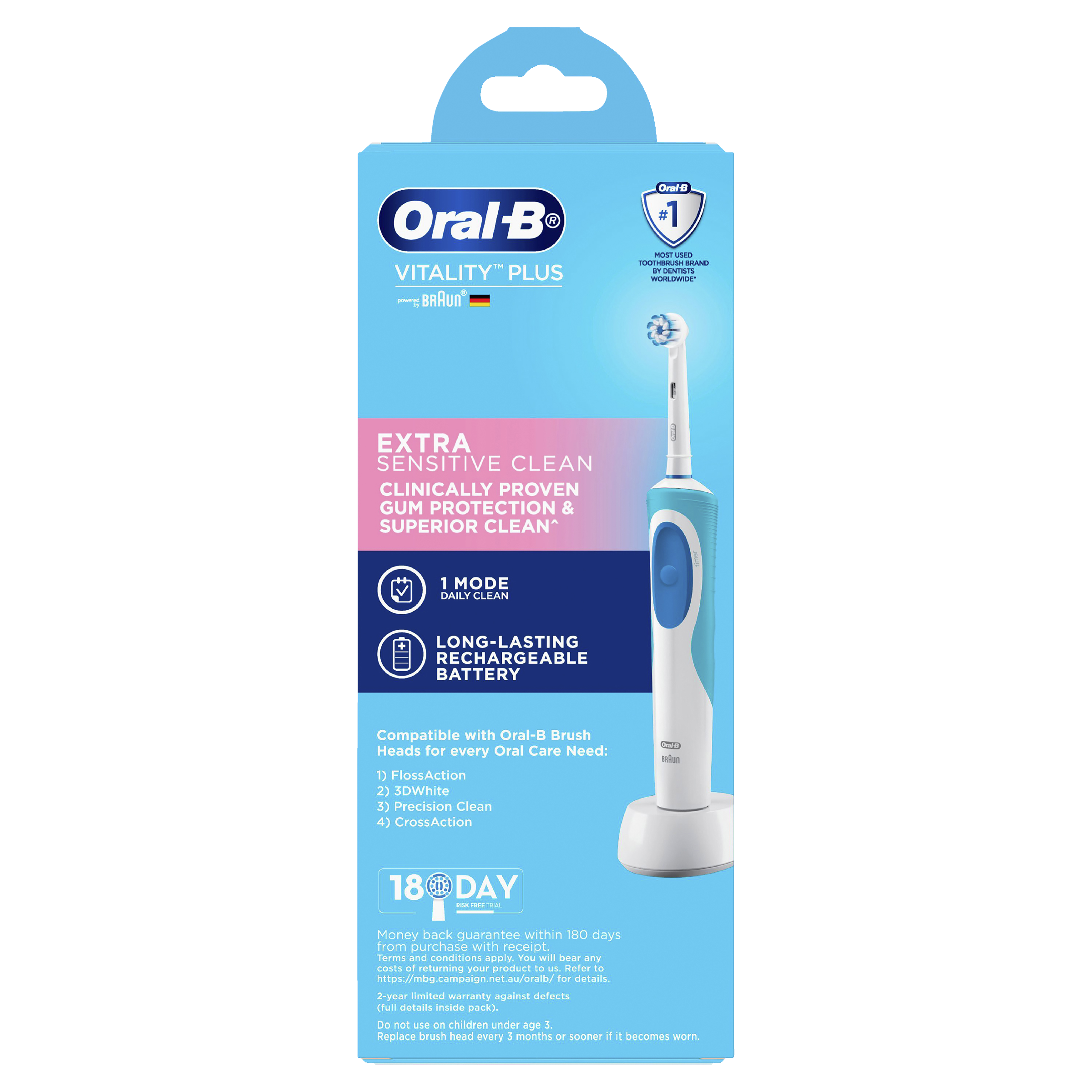 ORAL-B VITALITY+ POWER BRUSH MICROPULSE EXTRA SENSITIVE 1 PACK - Image 4