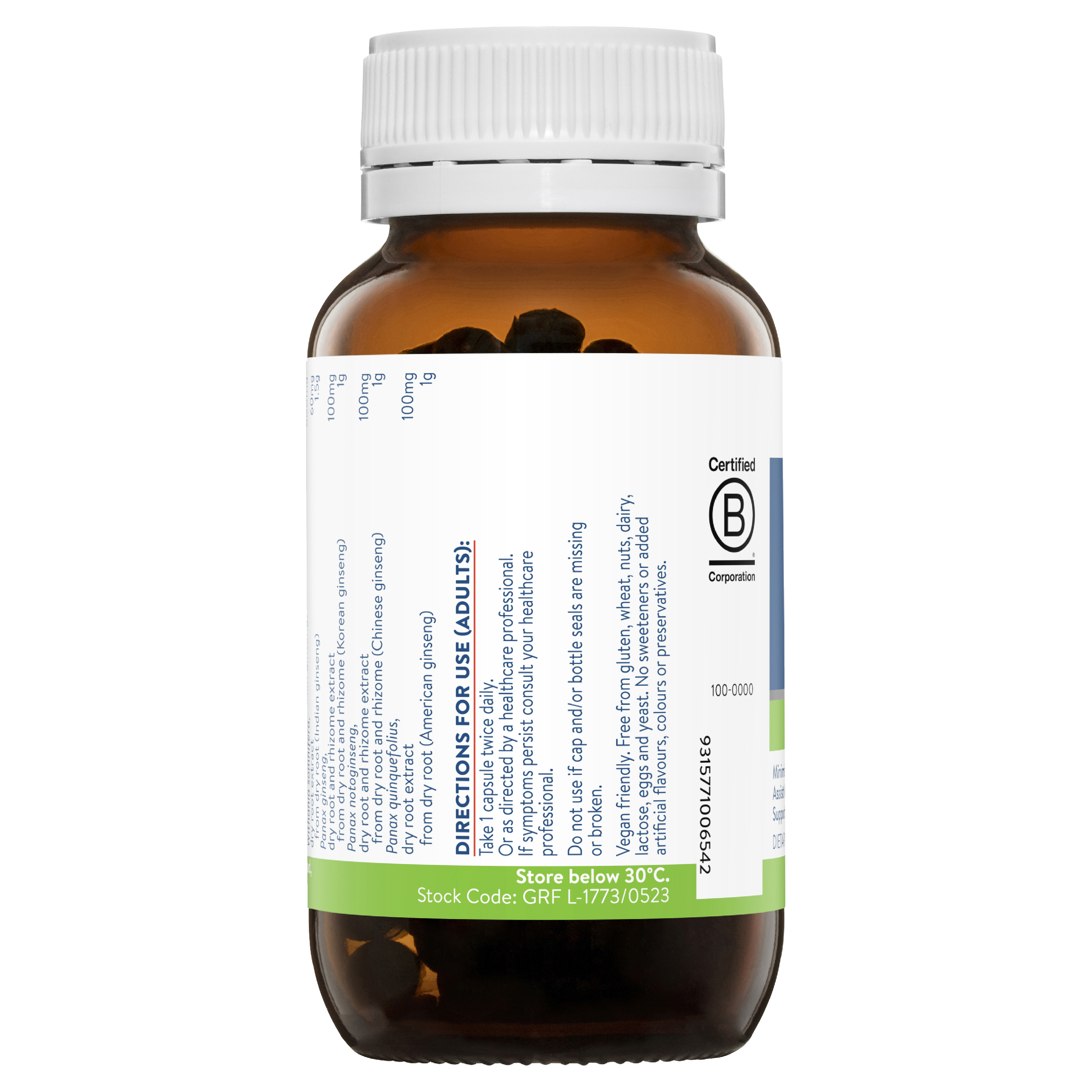 ETHICAL NUTRIENTS GINSENG 5 EXHAUSTION RELIEF 60 CAPSULES - Image 4