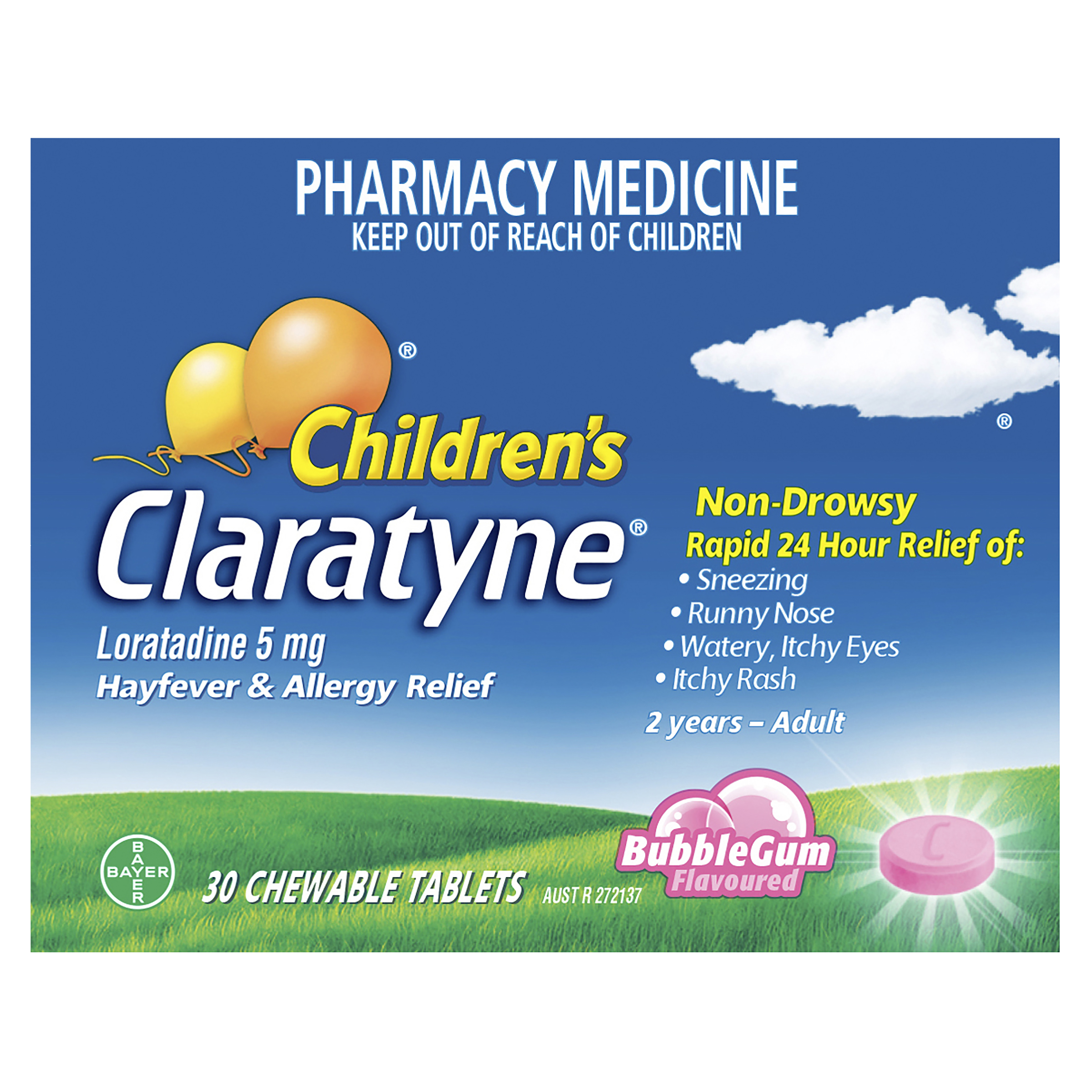 CLARATYNE CHILDRENS BUBBLE GUM 30 TABLETS - Image 2