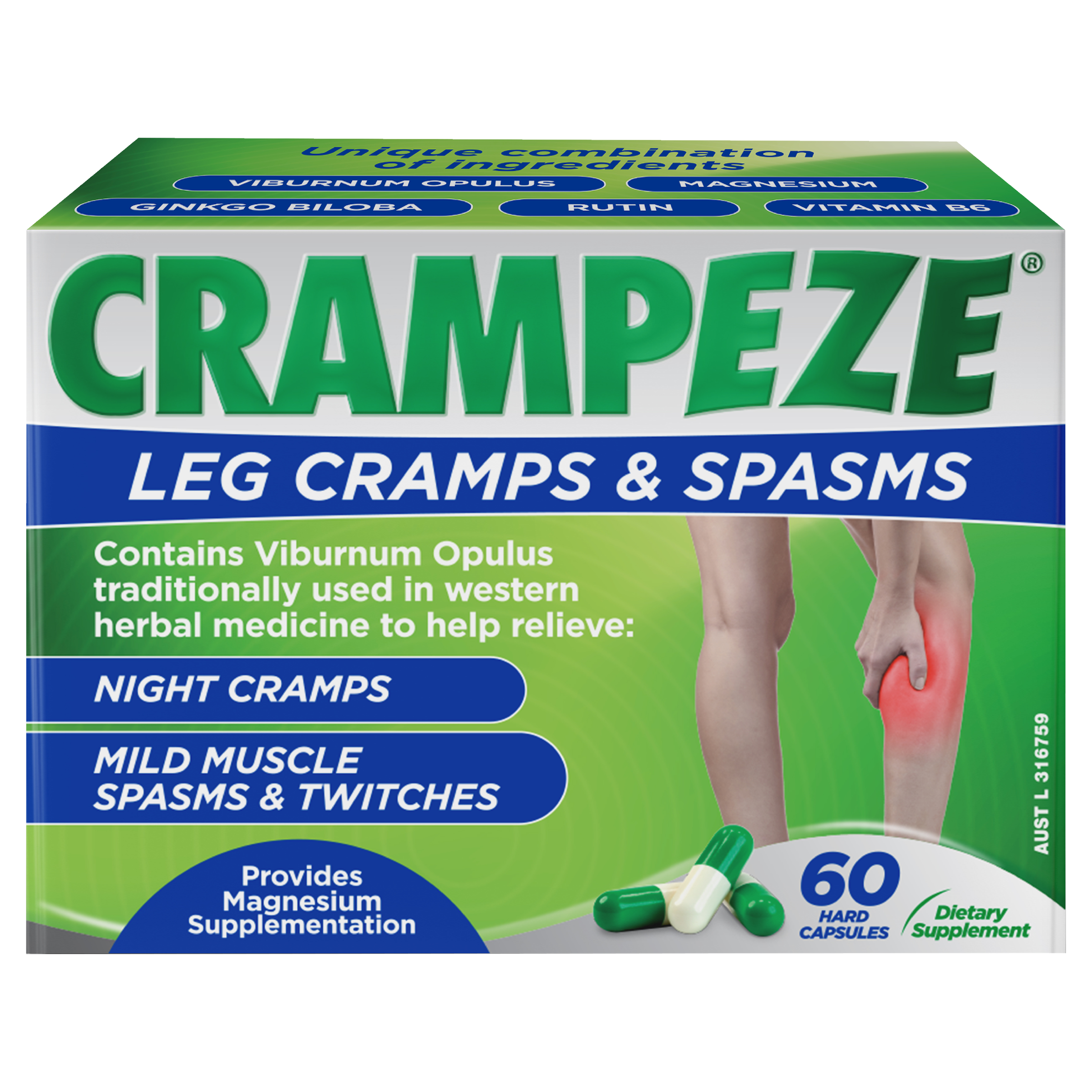CRAMPEZE NIGHT CRAMPS 60 CAPSULES - Image 2