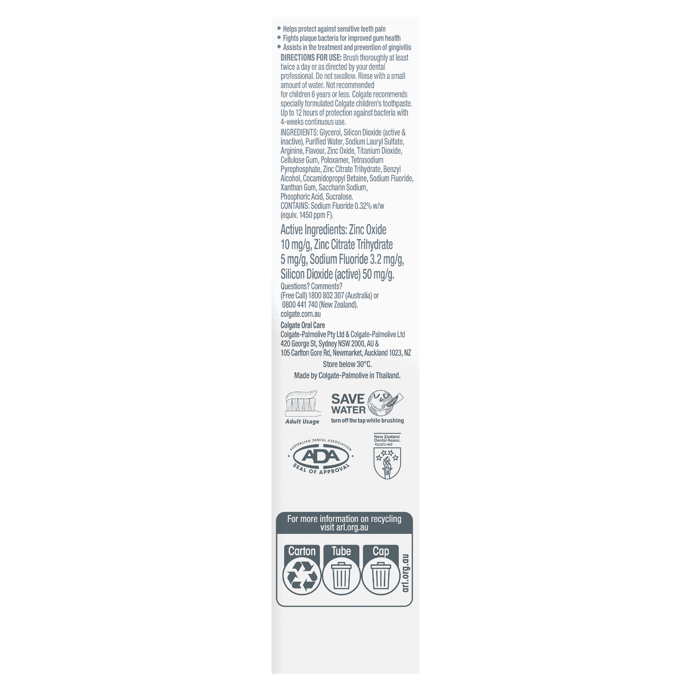 COLGATE TOOTHPASTE TOTAL SENSITIVITY + GUM ORIGINAL 115G - Image 10