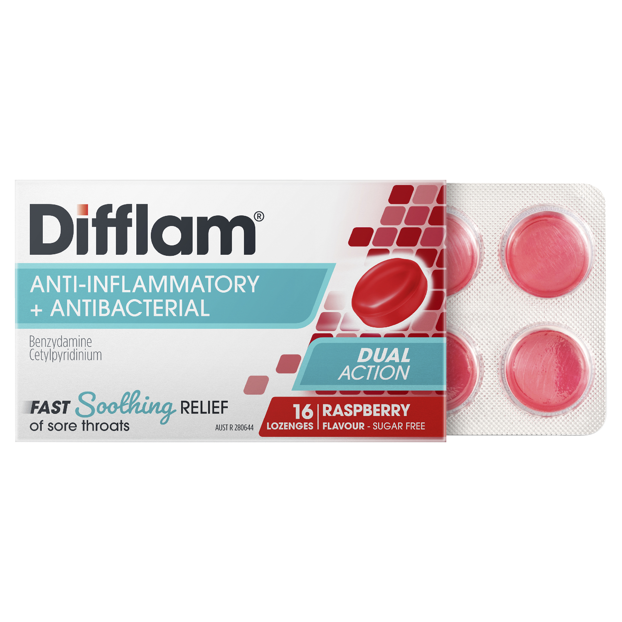 DIFFLAM RASPBERRY SUGAR FREE 16 LOZENGES - Image 7