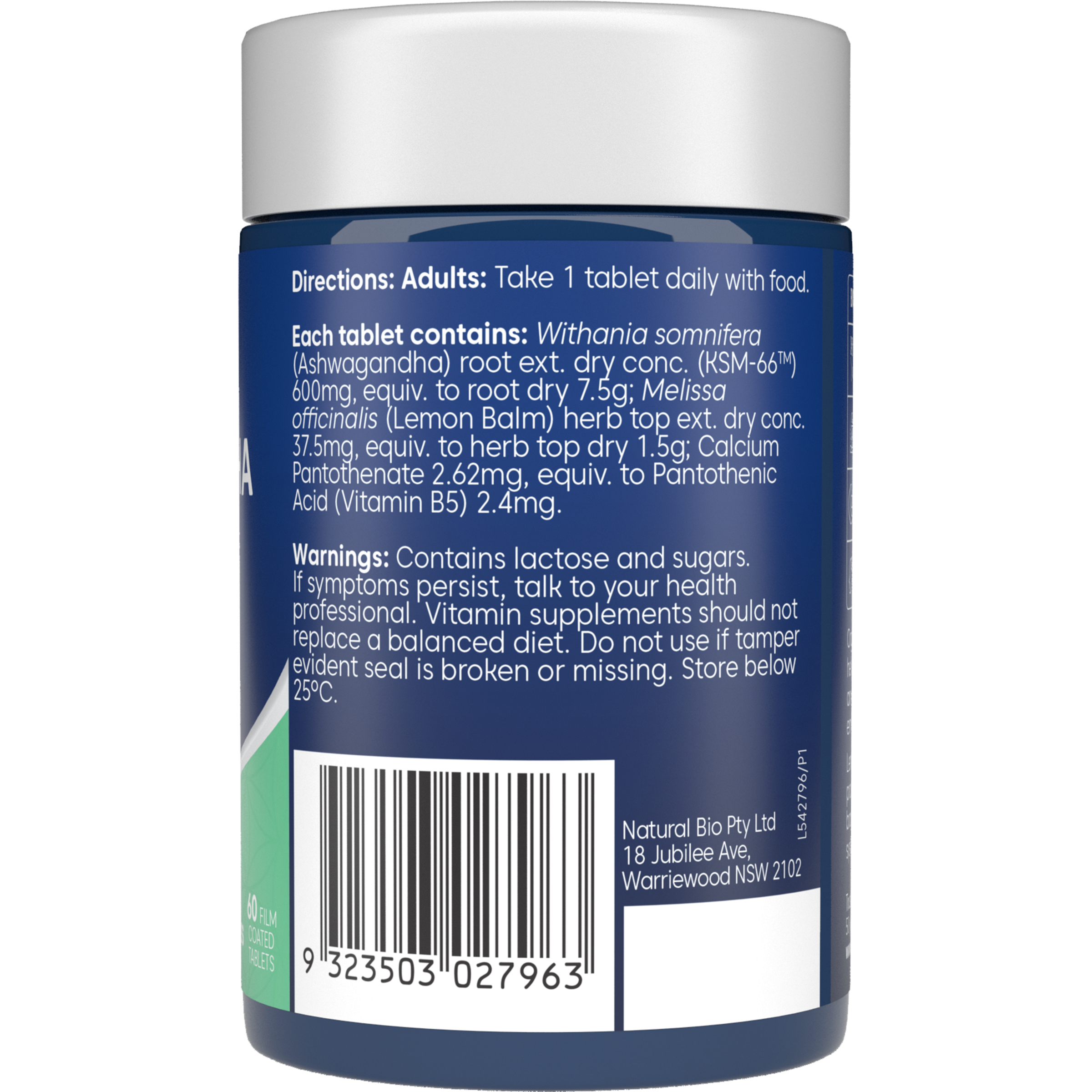 BIOGLAN ASHWAGANDHA PLUS 60 TABLETS - Image 3