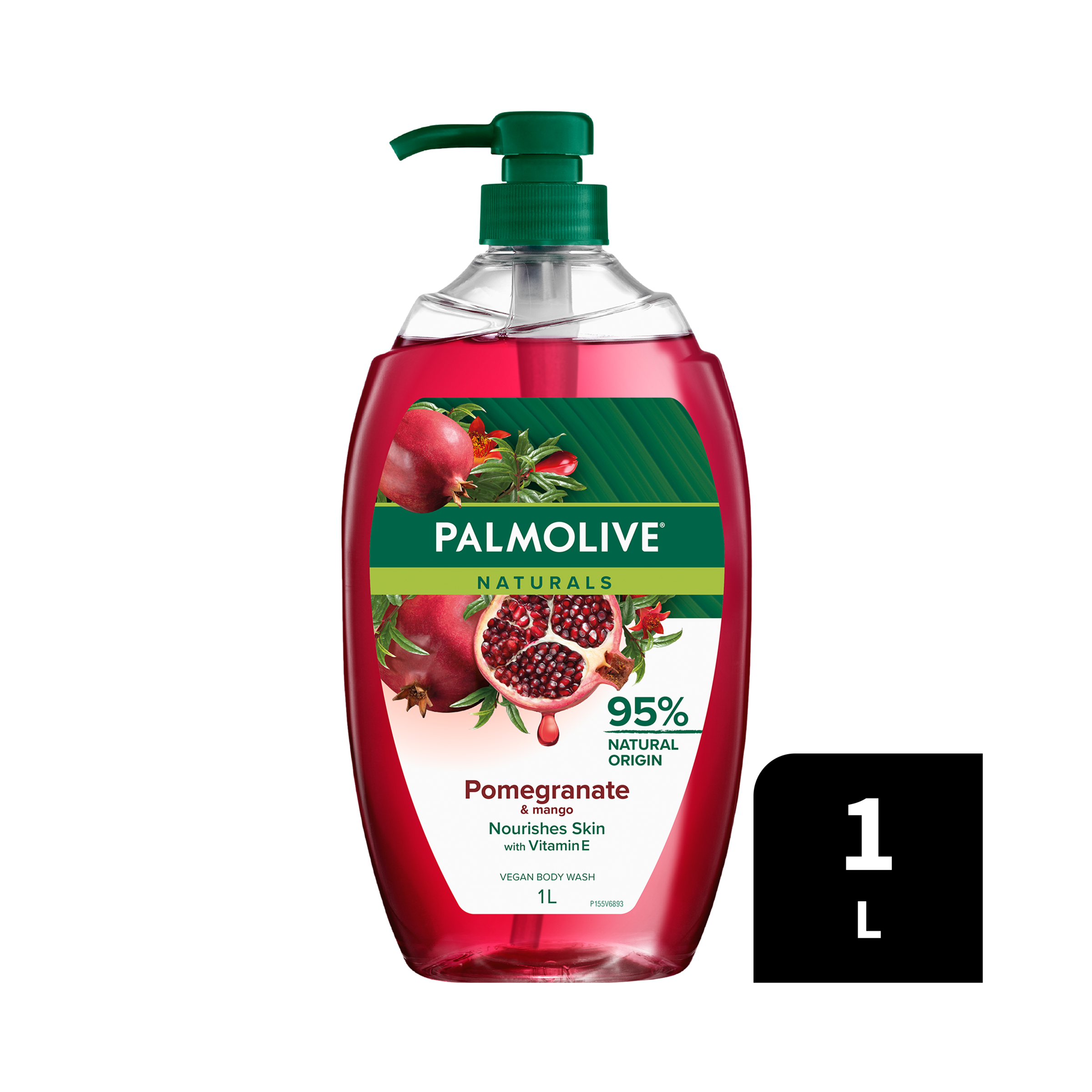 PALMOLIVE BODY WASH NATURALS POMEGRANATE WITH MANGO 1 LITRE - Image 9