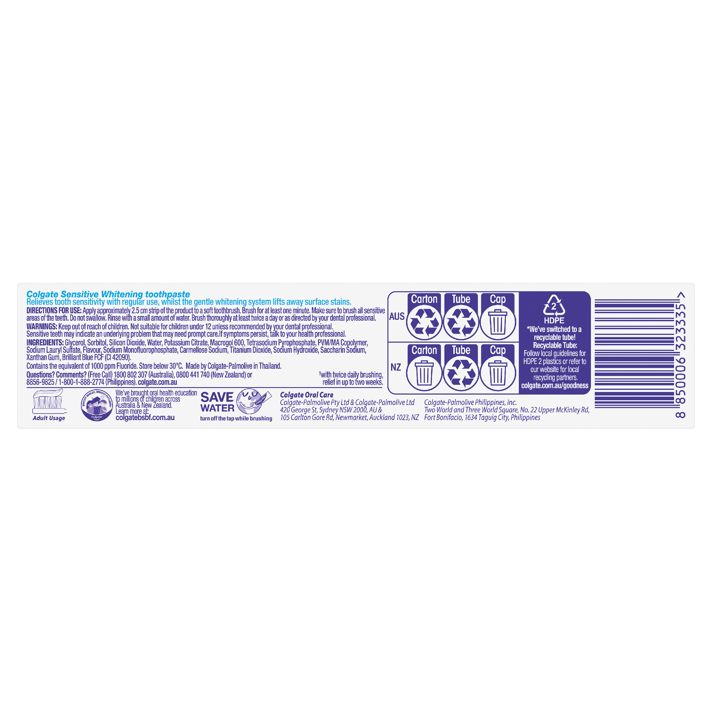 COLGATE TOOTHPASTE SENSITIVE WHITENING 110G - Image 11