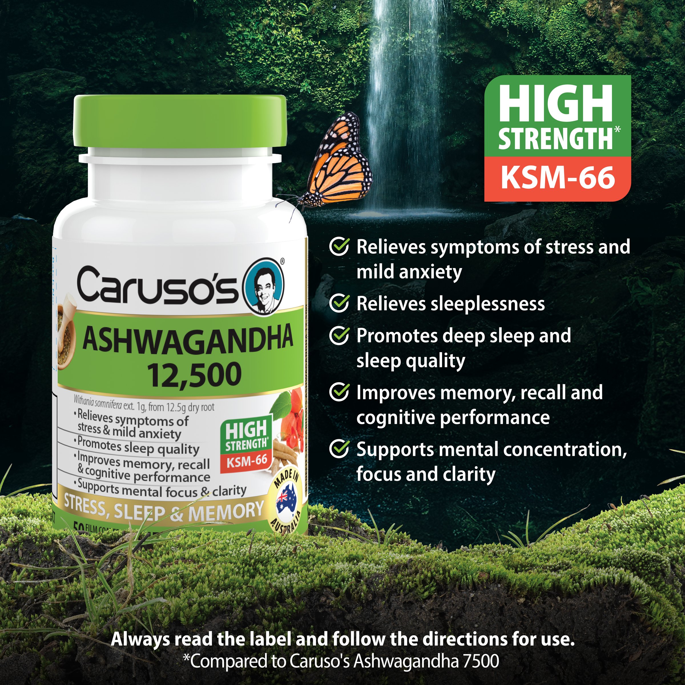 CARUSOS ASHWAGANDHA 12,500 50 TABLETS - Image 3