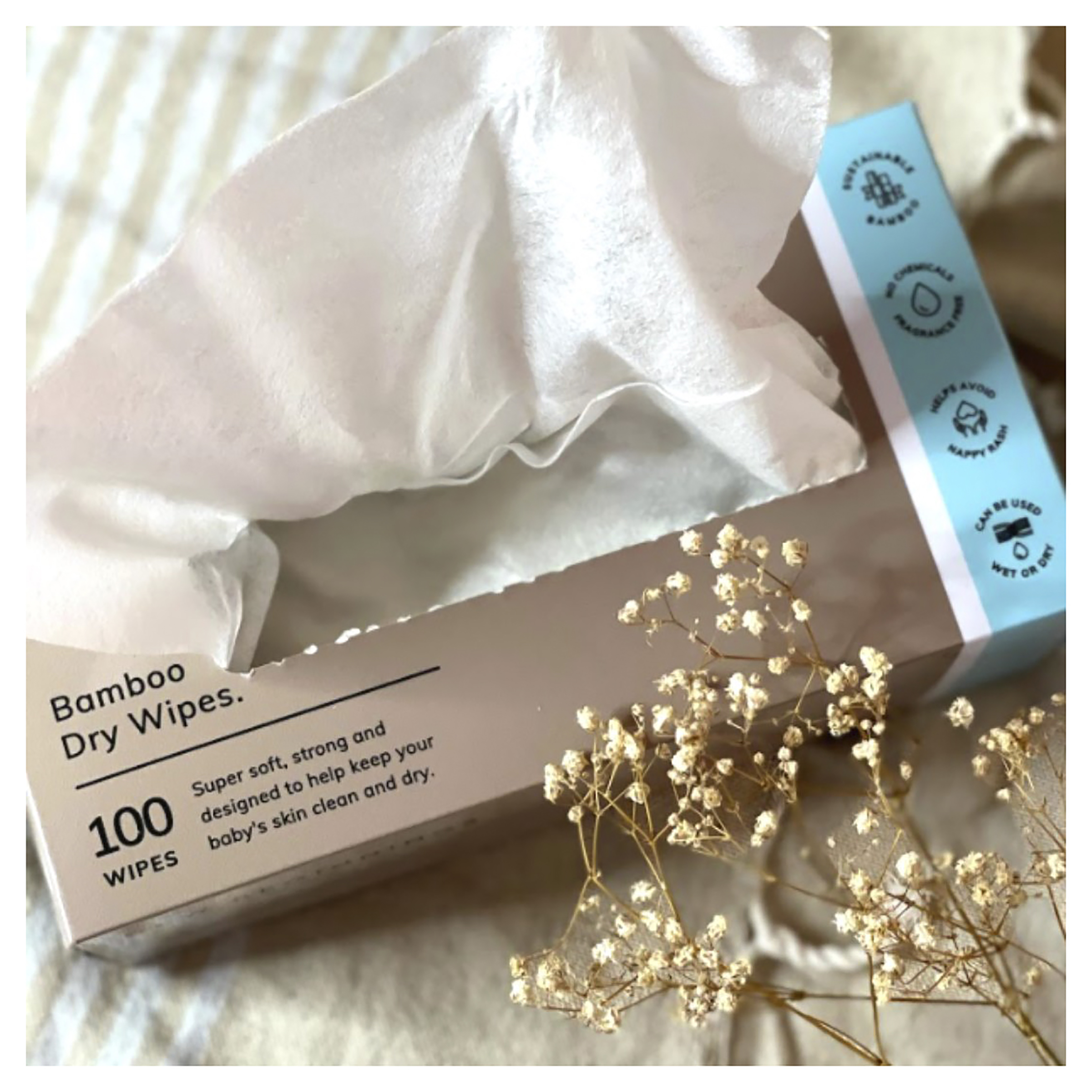 NEW BEGINNINGS BAMBOO DRY WIPES 100 PACK - Image 2