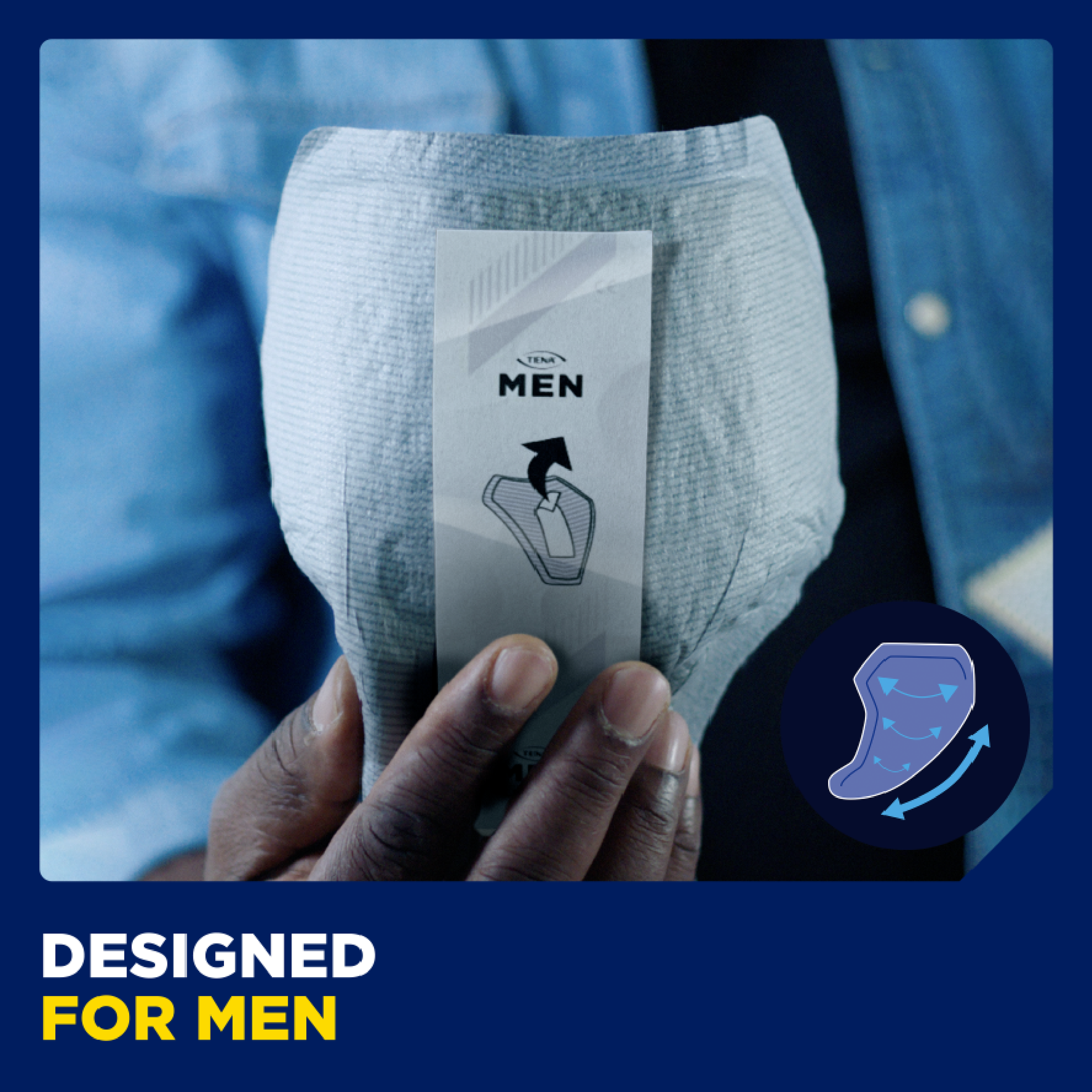 TENA MEN SHIELDS ACTIVE FIT 5D LEVEL 3 8 PACK - Image 8