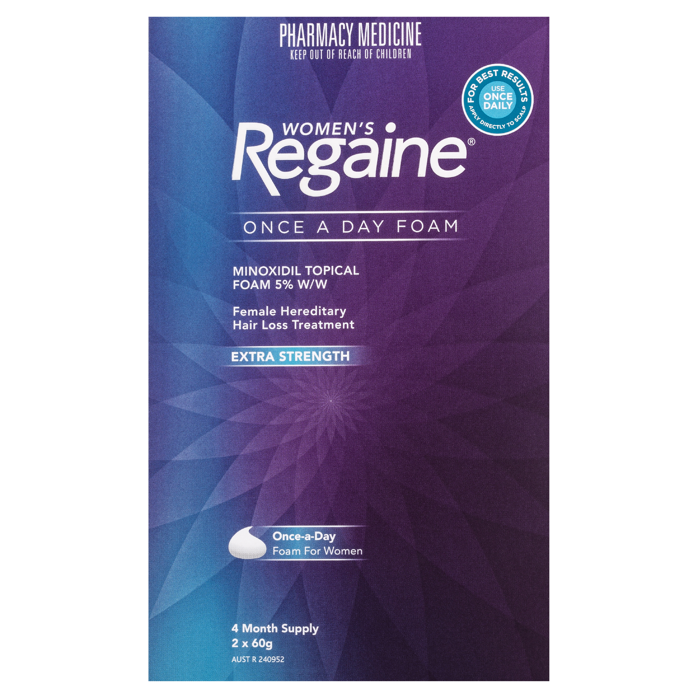 REGAINE WOMENS EXTRA STRENGTH TREATMENT FOAM 5% 60G 2 PACK - Image 2