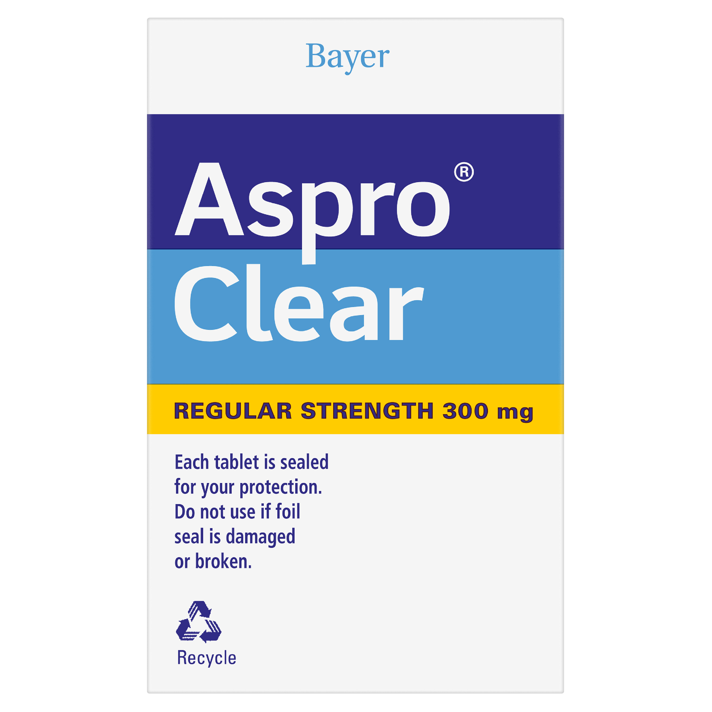 ASPRO CLEAR ASPIRIN 300MG 60 EFFERVESCENT TABLETS - Image 3