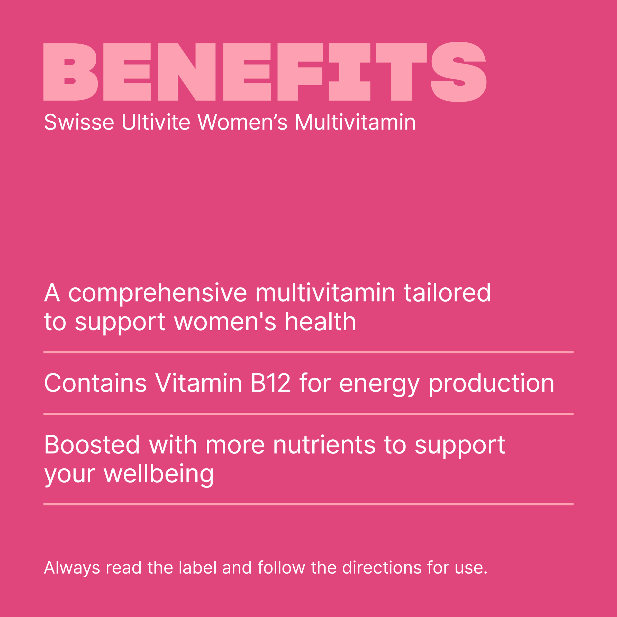 SWISSE ULTIVITE WOMENS MULTIVITAMIN TABLETS 120 - Image 3