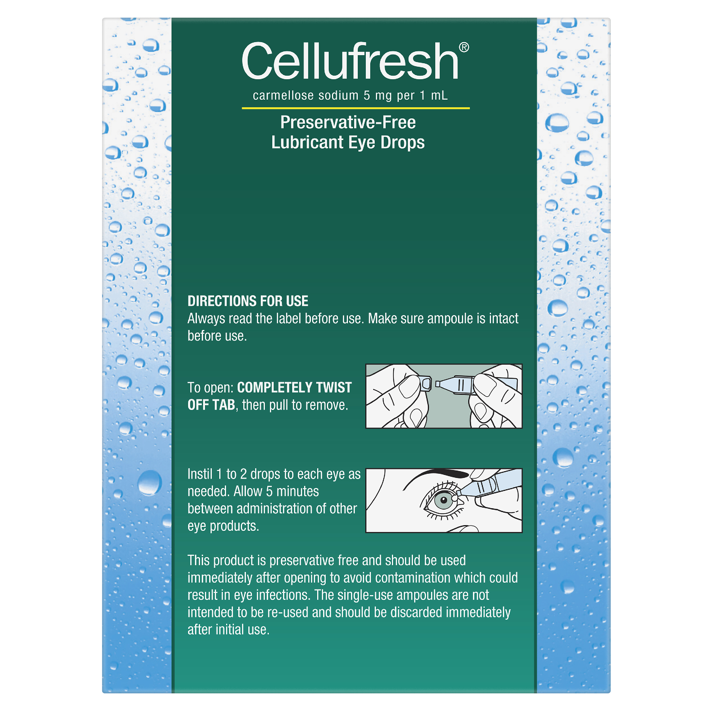 CELLUFRESH LUBRICANT EYE DROPS 0.4ML 30 PACK - Image 4