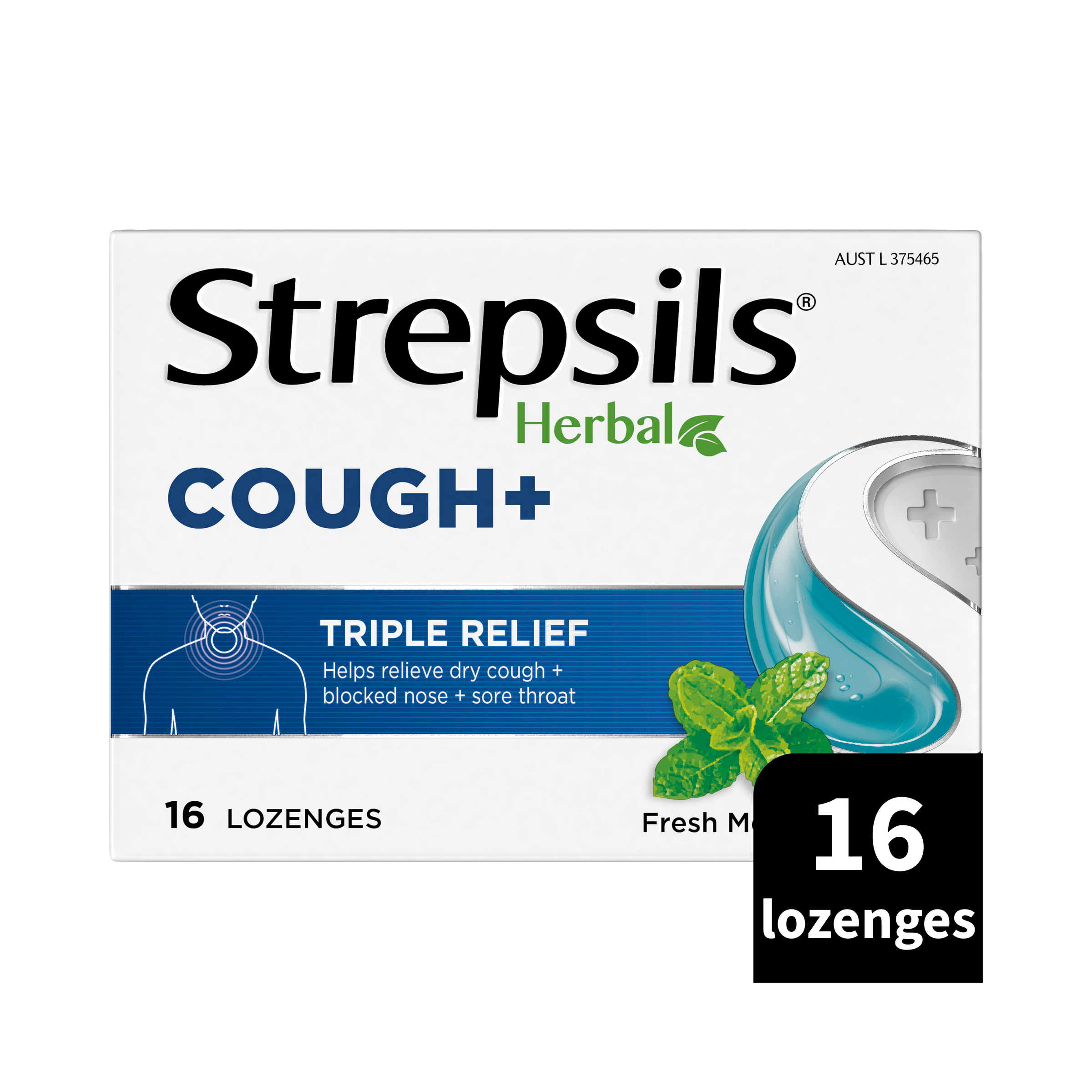 STREPSILS HERBAL COUGH FRESH MENTHOL 16 LOZENGES - Image 11