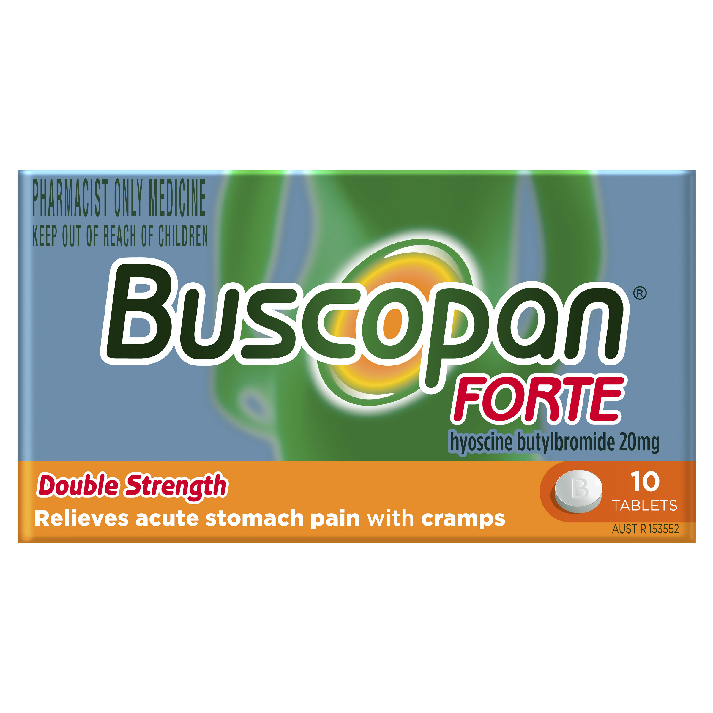 BUSCOPAN FORTE 20MG 10 TABLETS - Image 2