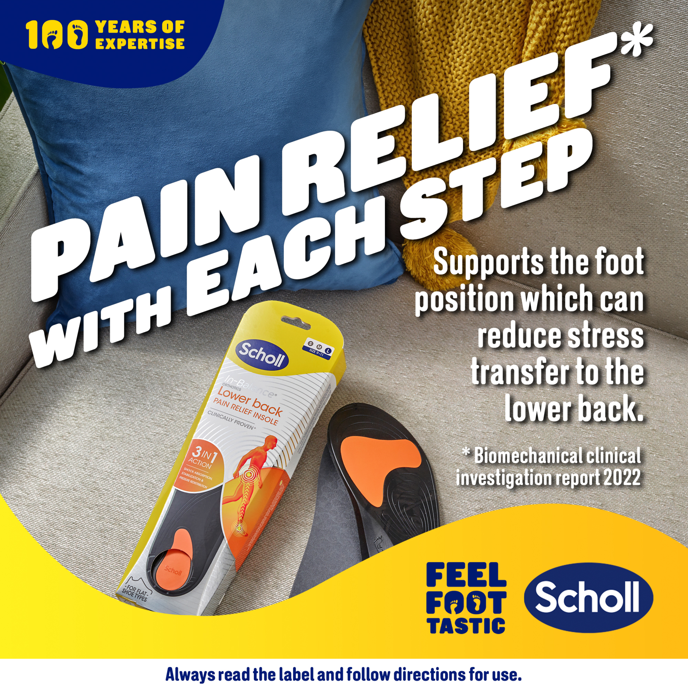 SCHOLL IN BALANCE LOWER BACK ORTHOTIC INSOLES L - Image 3