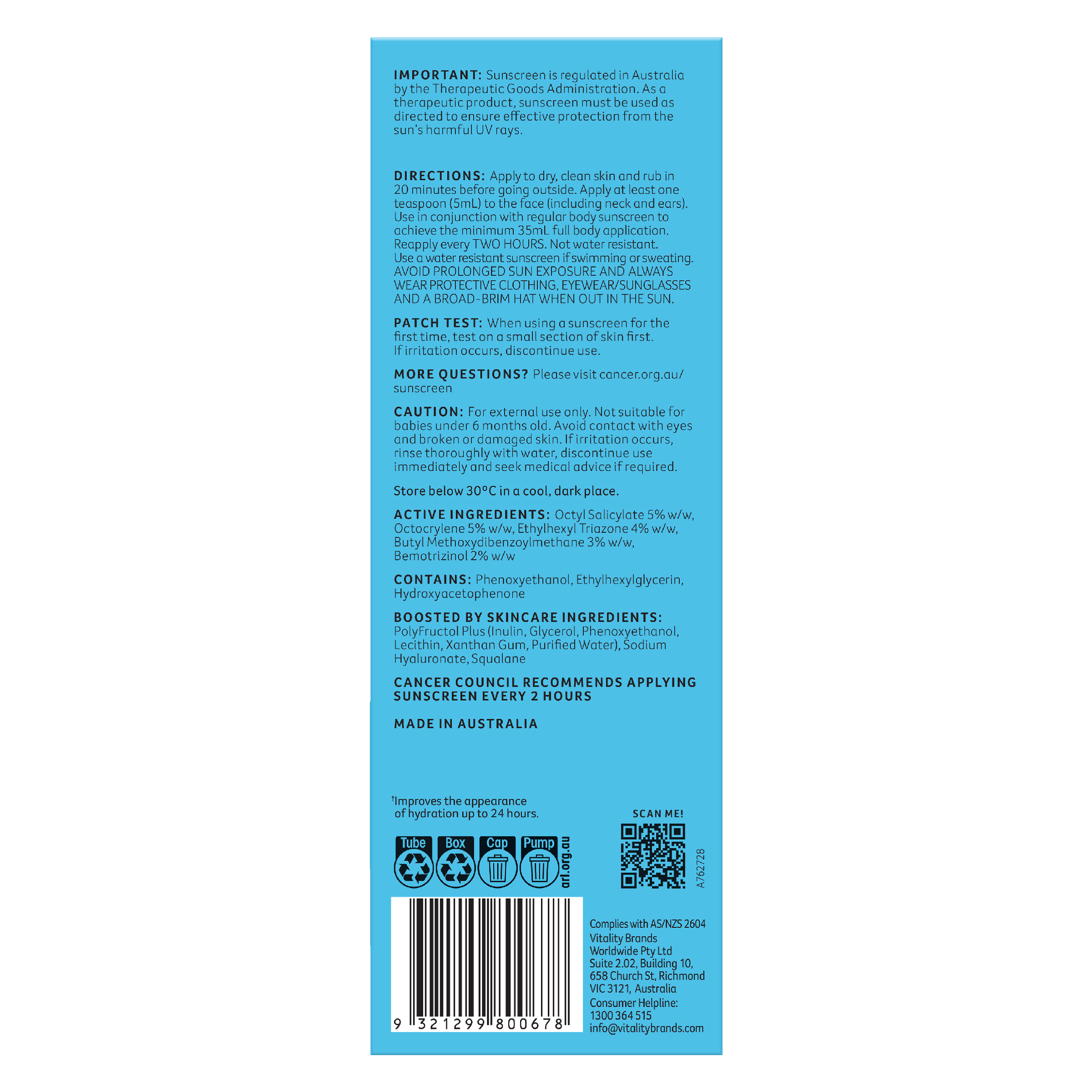 CANCER COUNCIL HYDRATION BOOST SPF50+ 50ML - Image 3
