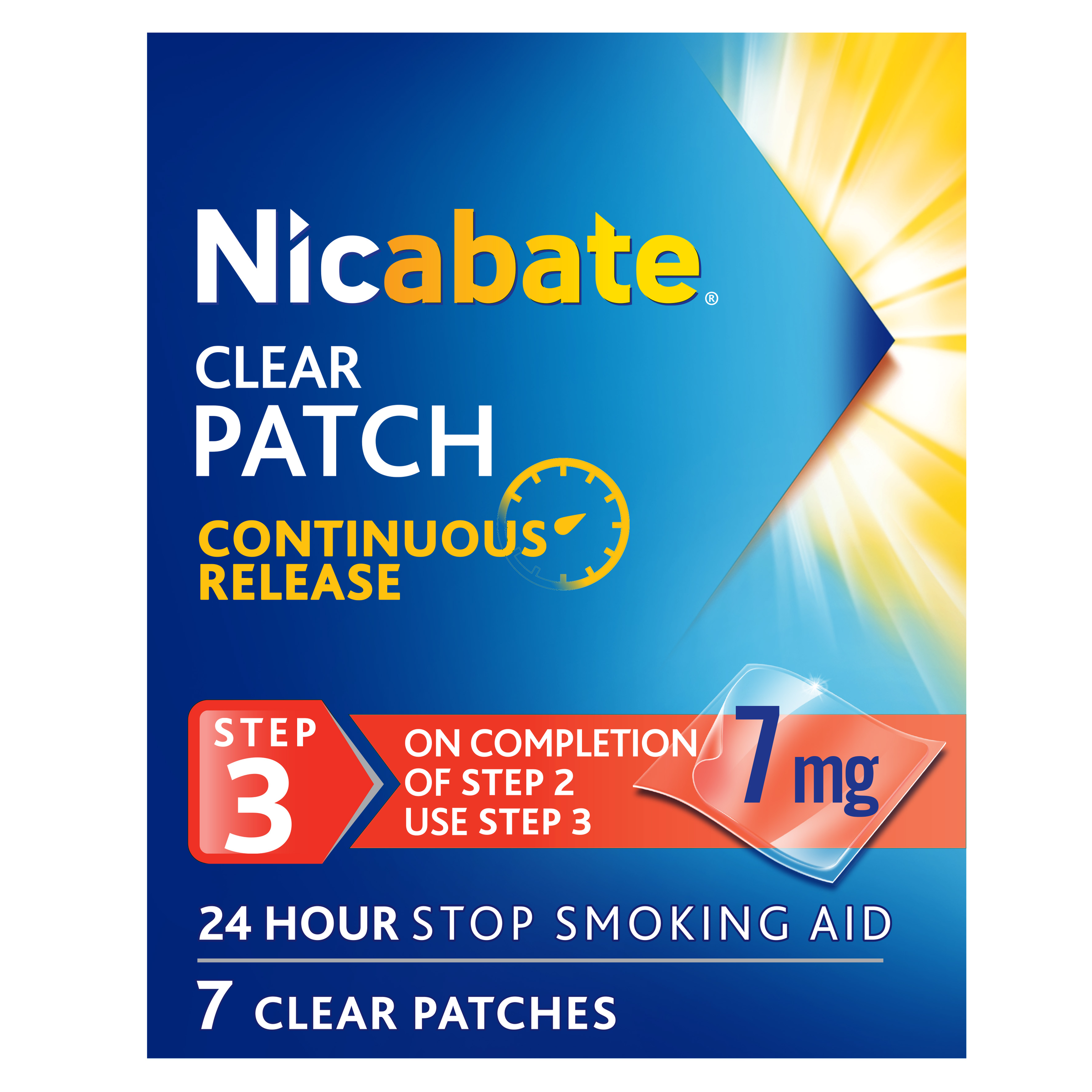 NICABATE STEP 3 7MG CLEAR PATCH 7 PACK - Image 10