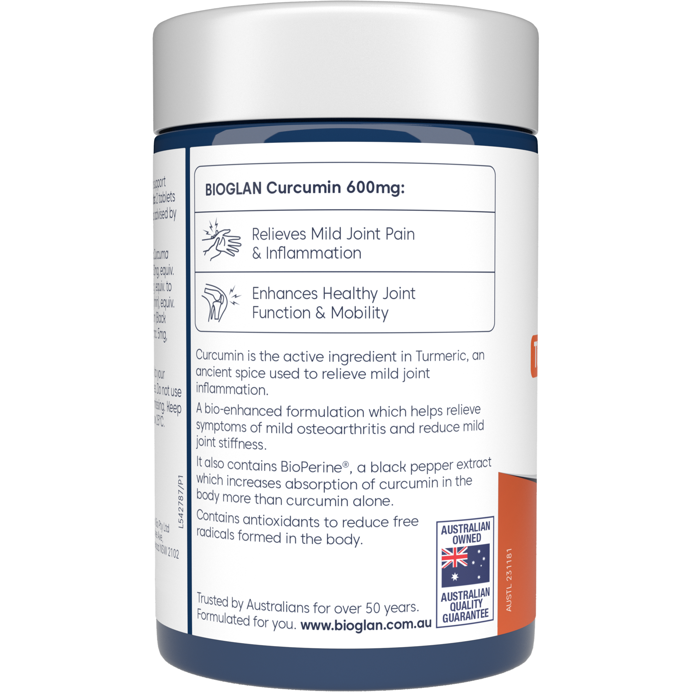 BIOGLAN CURCUMIN 600MG 90 TABLETS - Image 2
