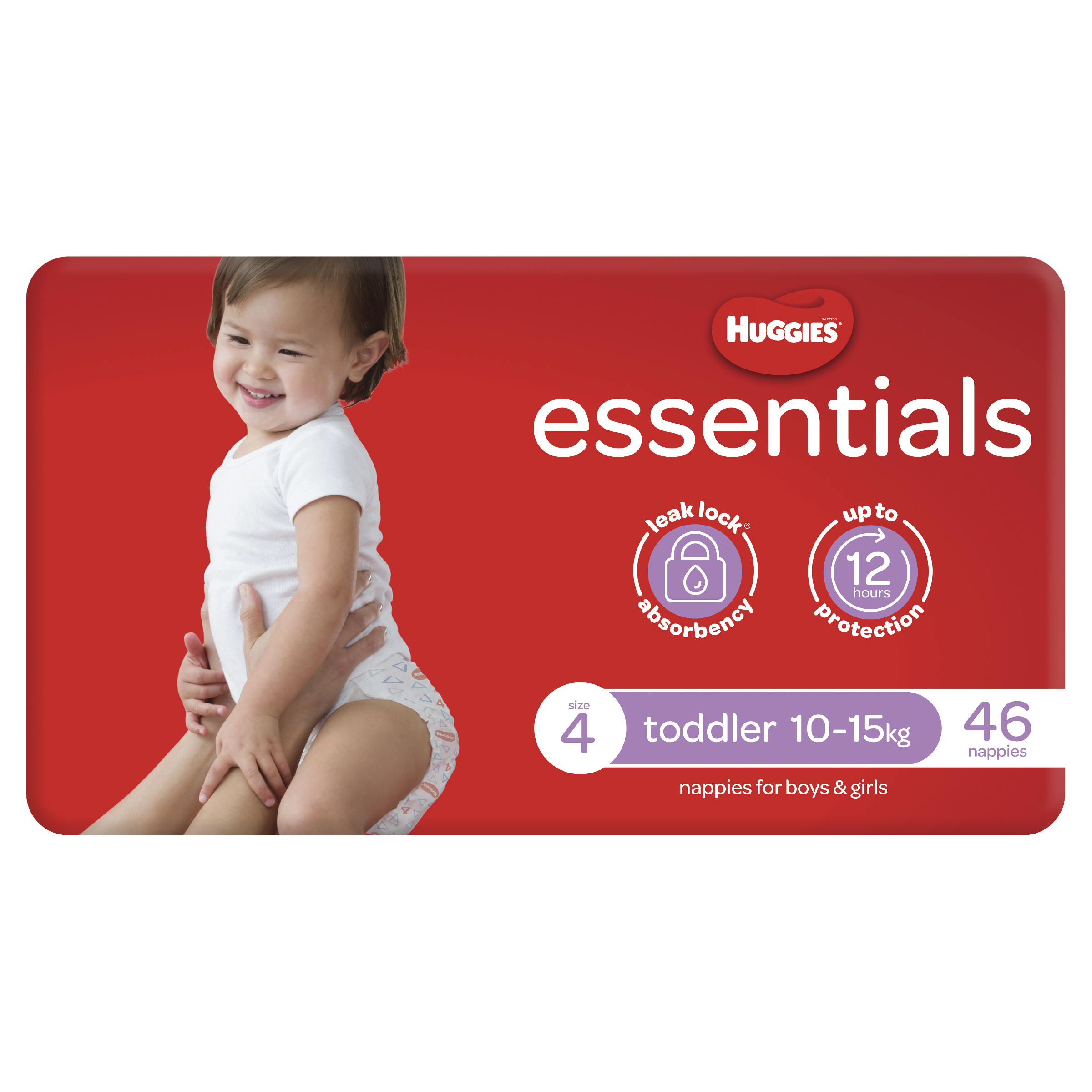 HUGGIES ESSENTIALS NAPPIES TODDLER 46 PACK - Image 2
