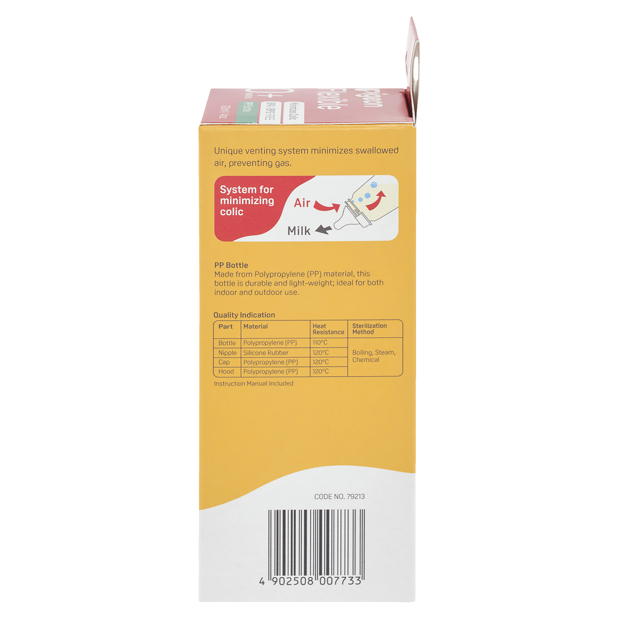 PIGEON BOTTLE SLIM NECK PERISTALTIC PP 120ML - Image 3