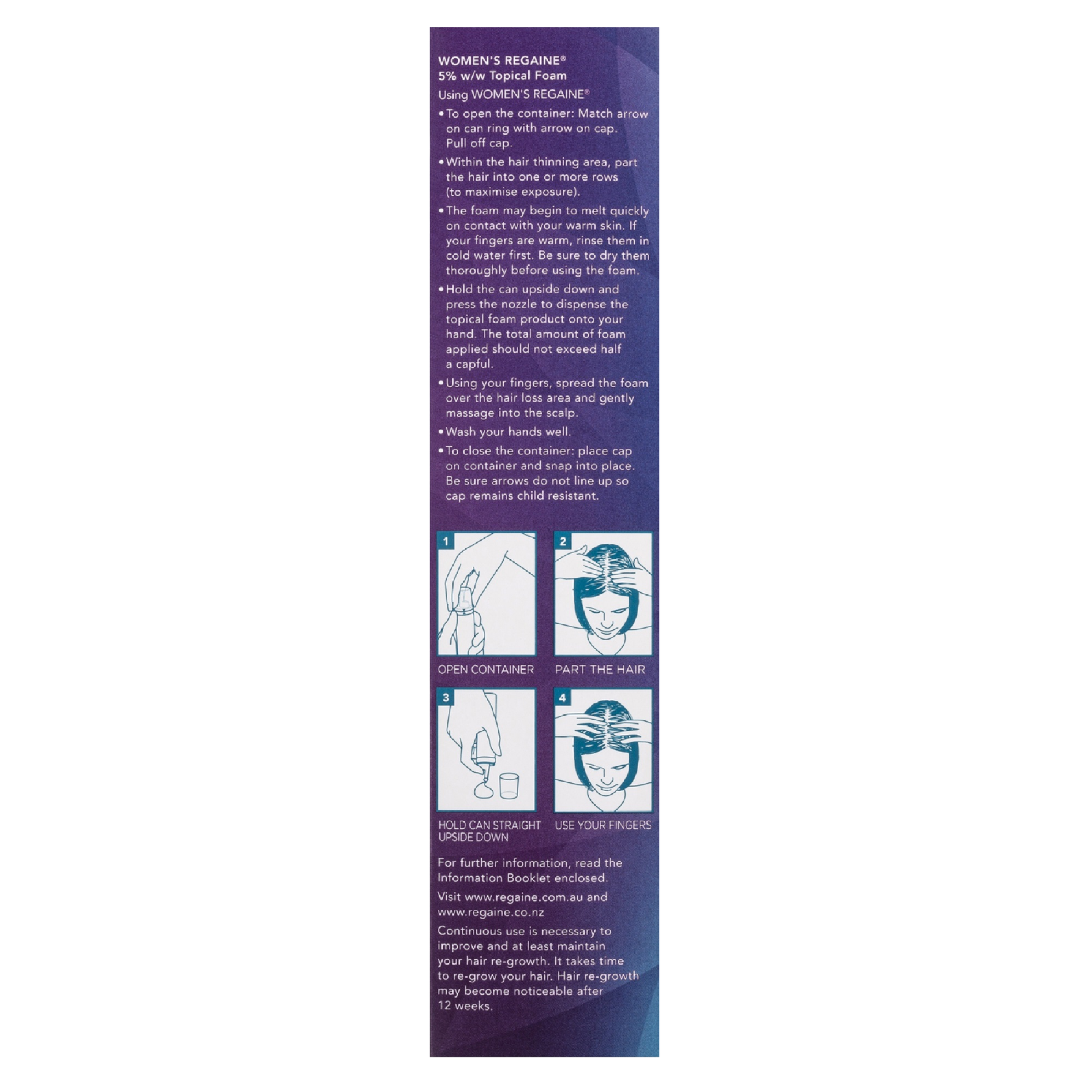 REGAINE WOMENS EXTRA STRENGTH TREATMENT FOAM 5% 60G - Image 4
