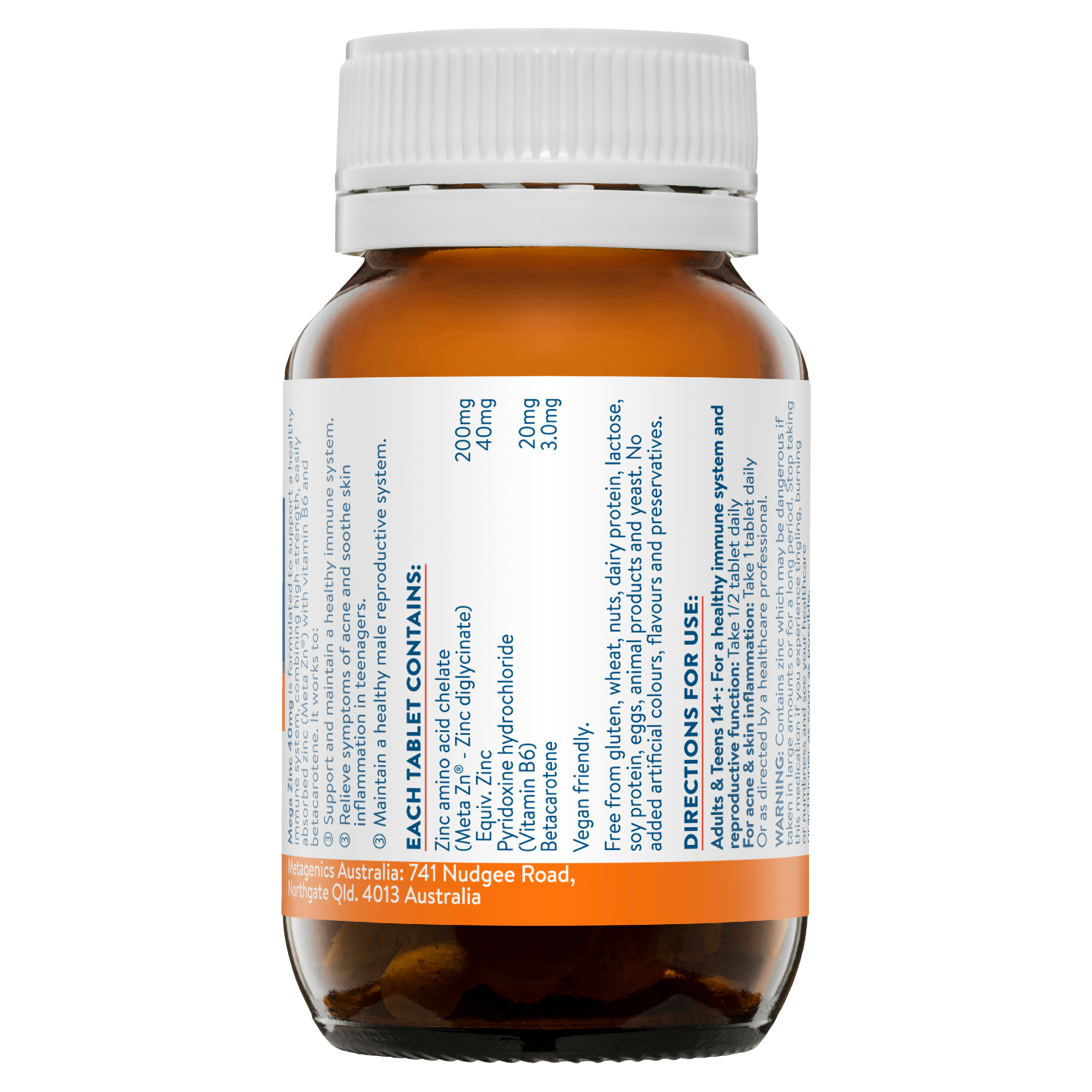 ETHICAL NUTRIENTS MEGA ZINC 40MG 60 TABLETS - Image 2