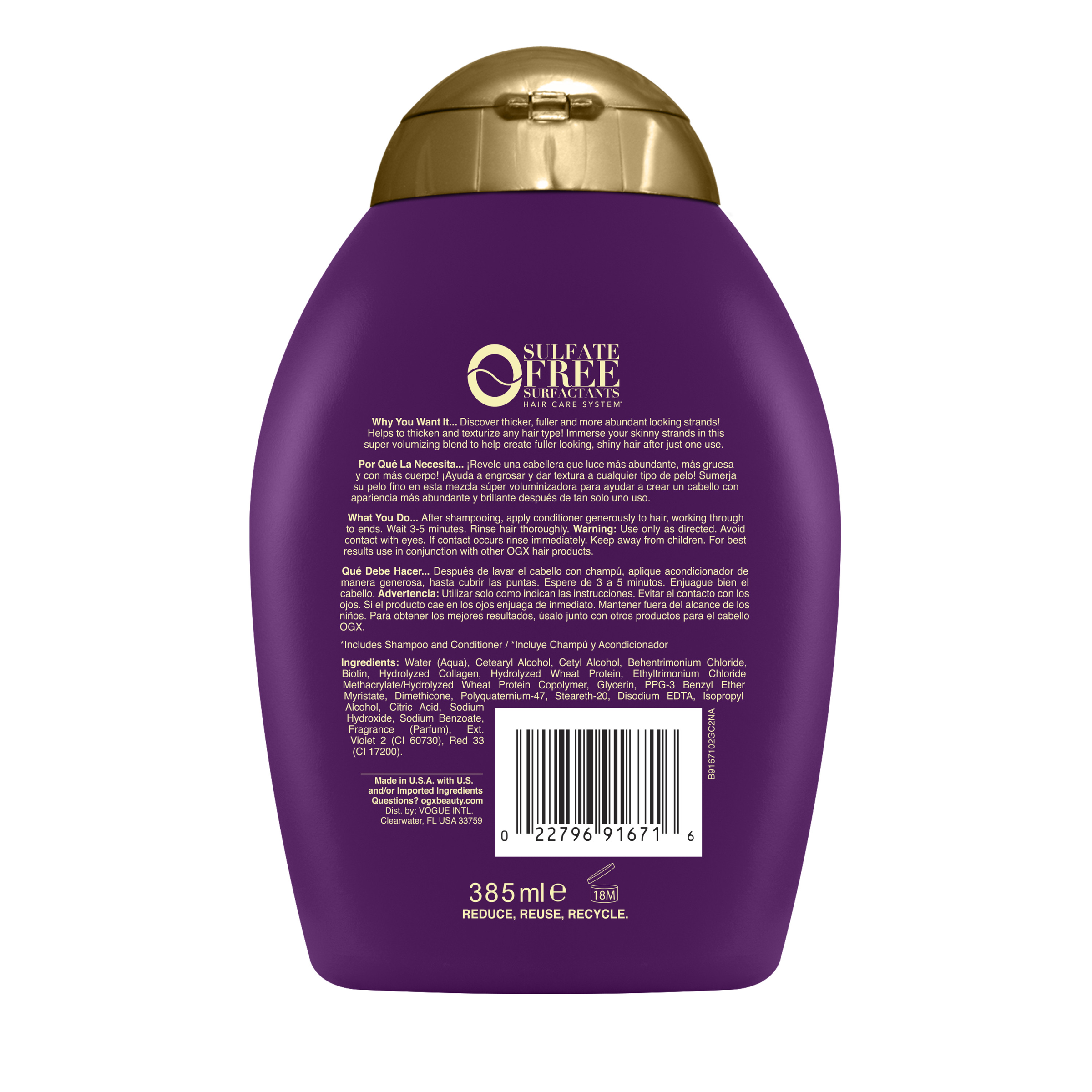 OGX BIOTIN & COLLAGEN CONDITIONER 385ML - Image 2