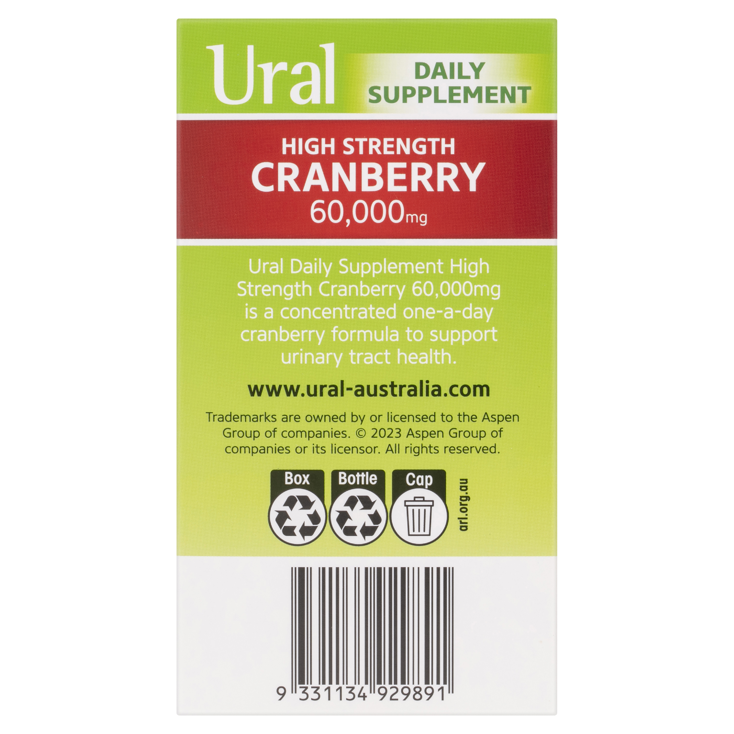 URAL HIGH STRENGTH CRANBERRY 60000MG CAPSULES 90 - Image 4