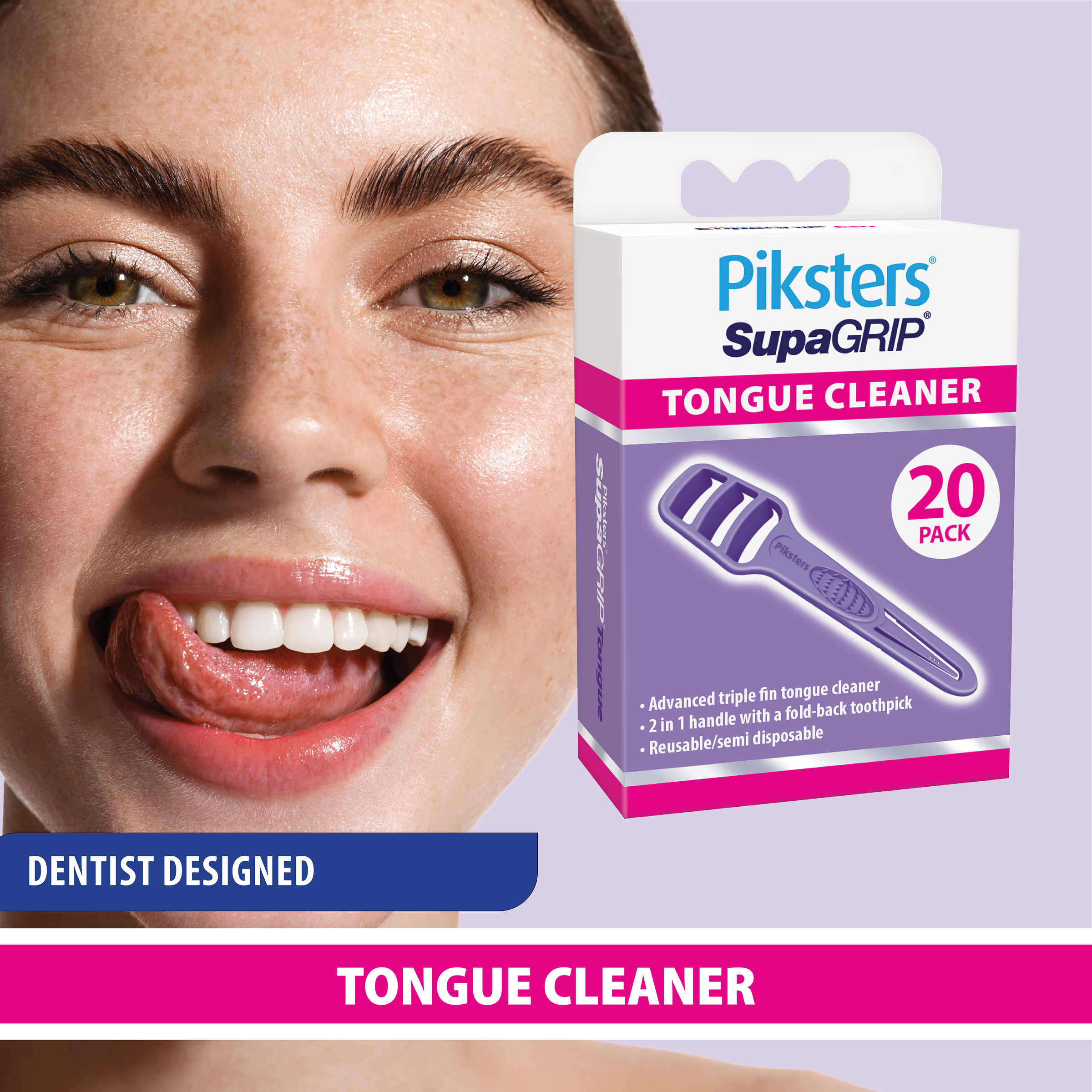 PIKSTERS SUPAGRIP TONGUE CLEANER 20 PACK - Image 3