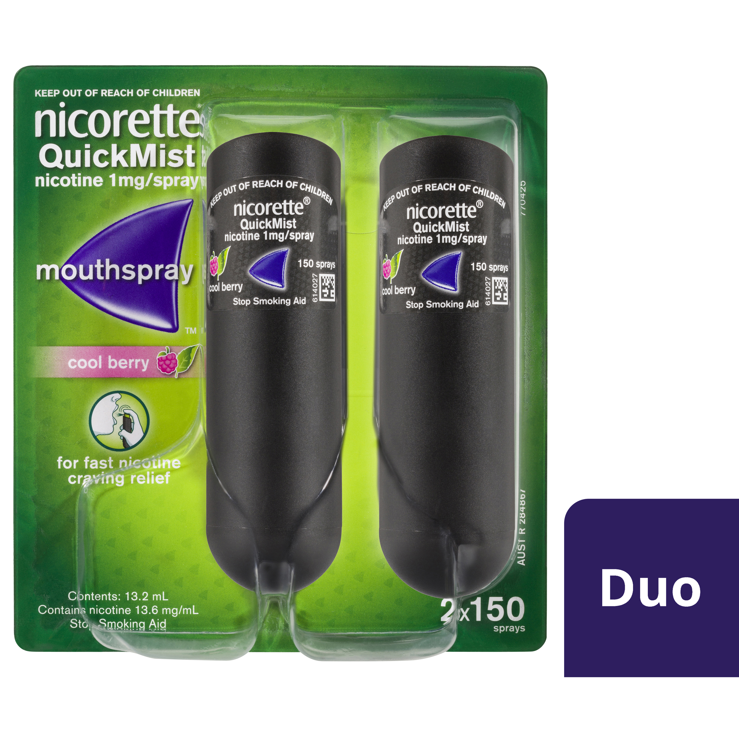 NICORETTE QUICKMIST COOL BERRY 150 SPRAYS TWIN PACK - Image 3