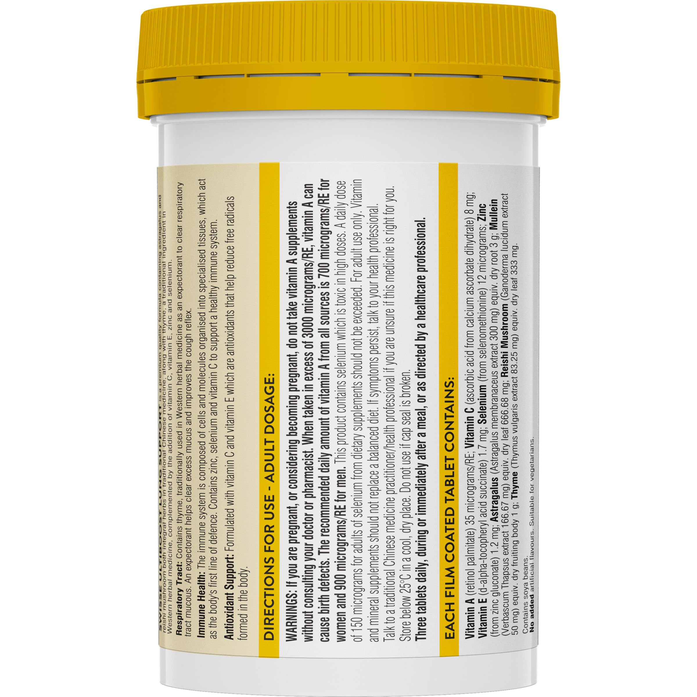 SWISSE ULTIBOOST LUNG HEALTH SUPPORT 90 TABLETS - Image 2