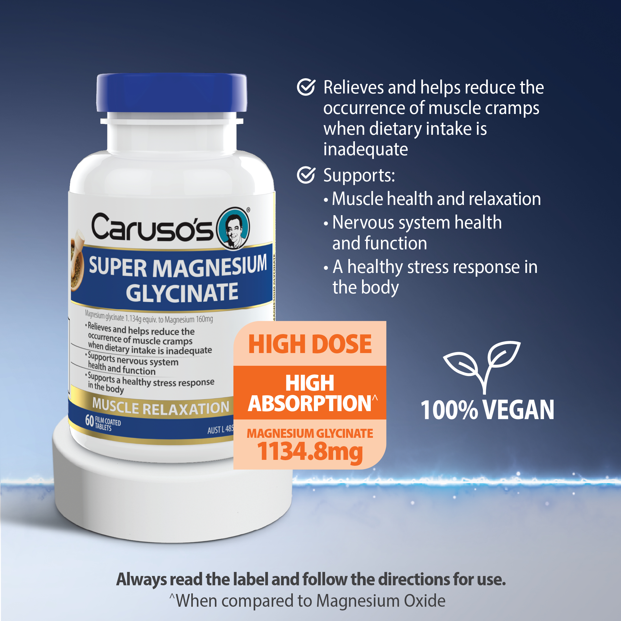 CARUSOS SUPER MAGNESIUM GLYCINATE 60 TABLETS - Image 3