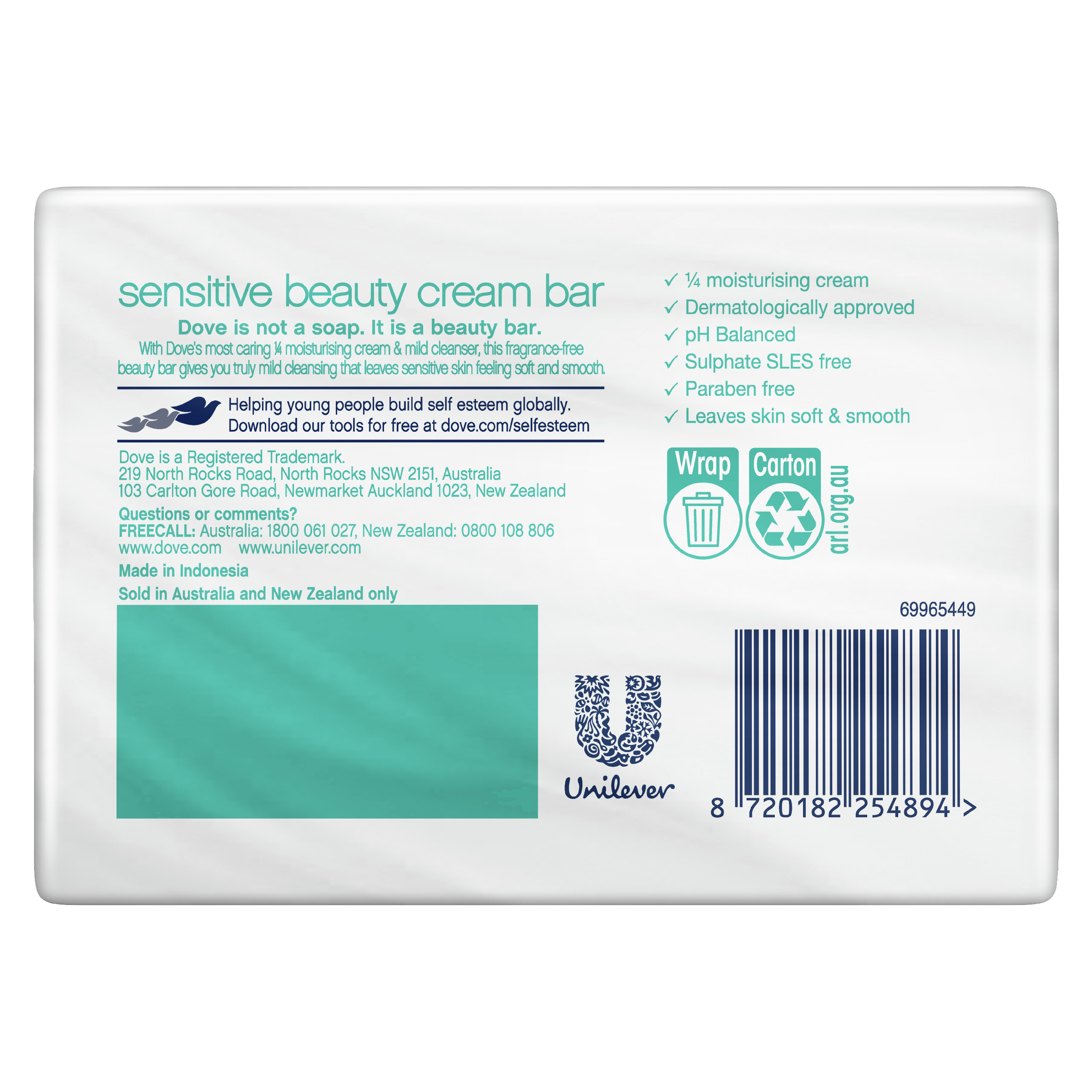 DOVE BEAUTY SOAP BAR EXTRA SENSITIVE 90G 4 PACK - Image 2