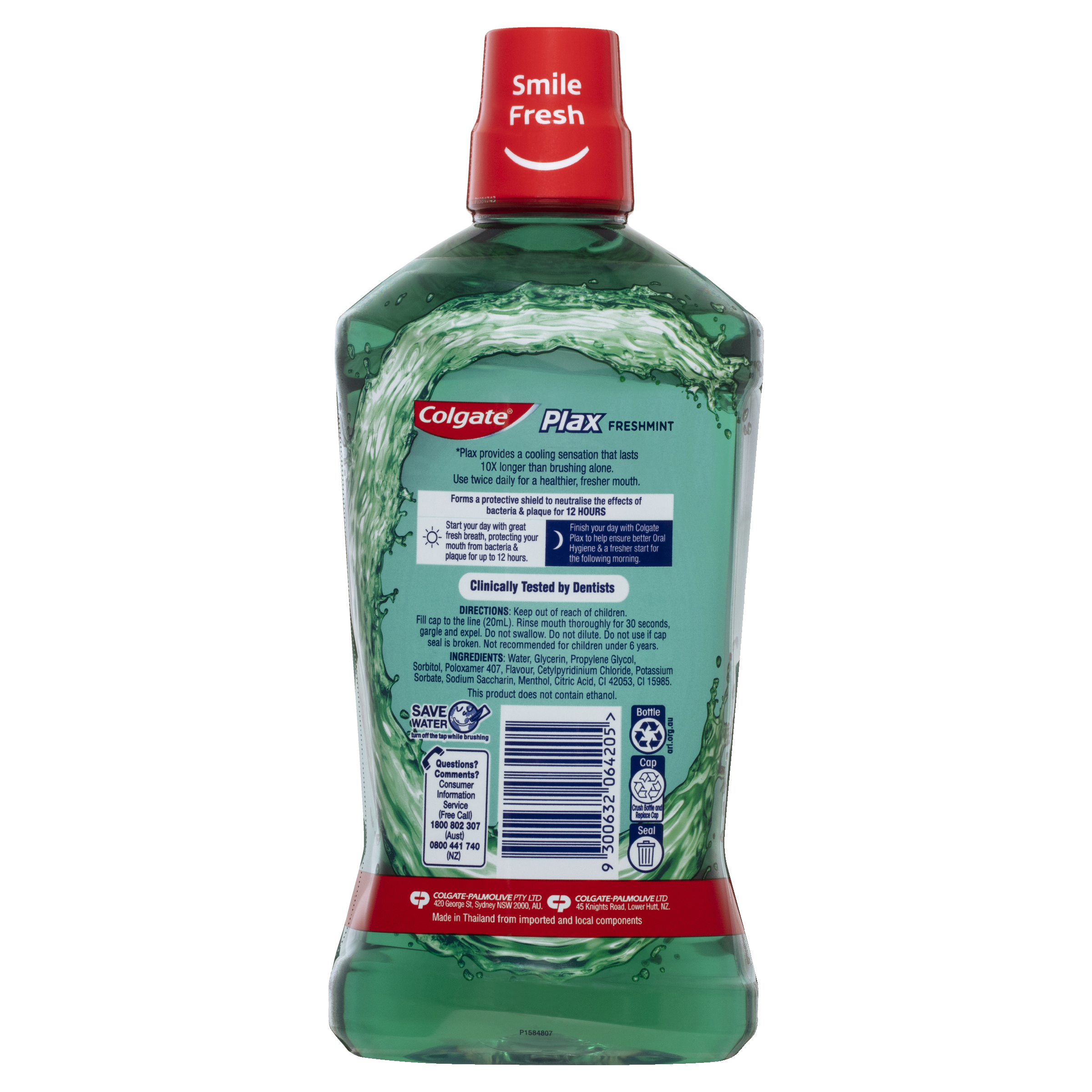 COLGATE MOUTHWASH PLAX ALCOHOL FREE FRESHMINT 1 LITRE - Image 2